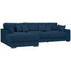 ECKSOFA in Cord Dunkelblau  - Schwarz/Dunkelblau, Design, Kunststoff/Textil (205/340cm) - Lomoco