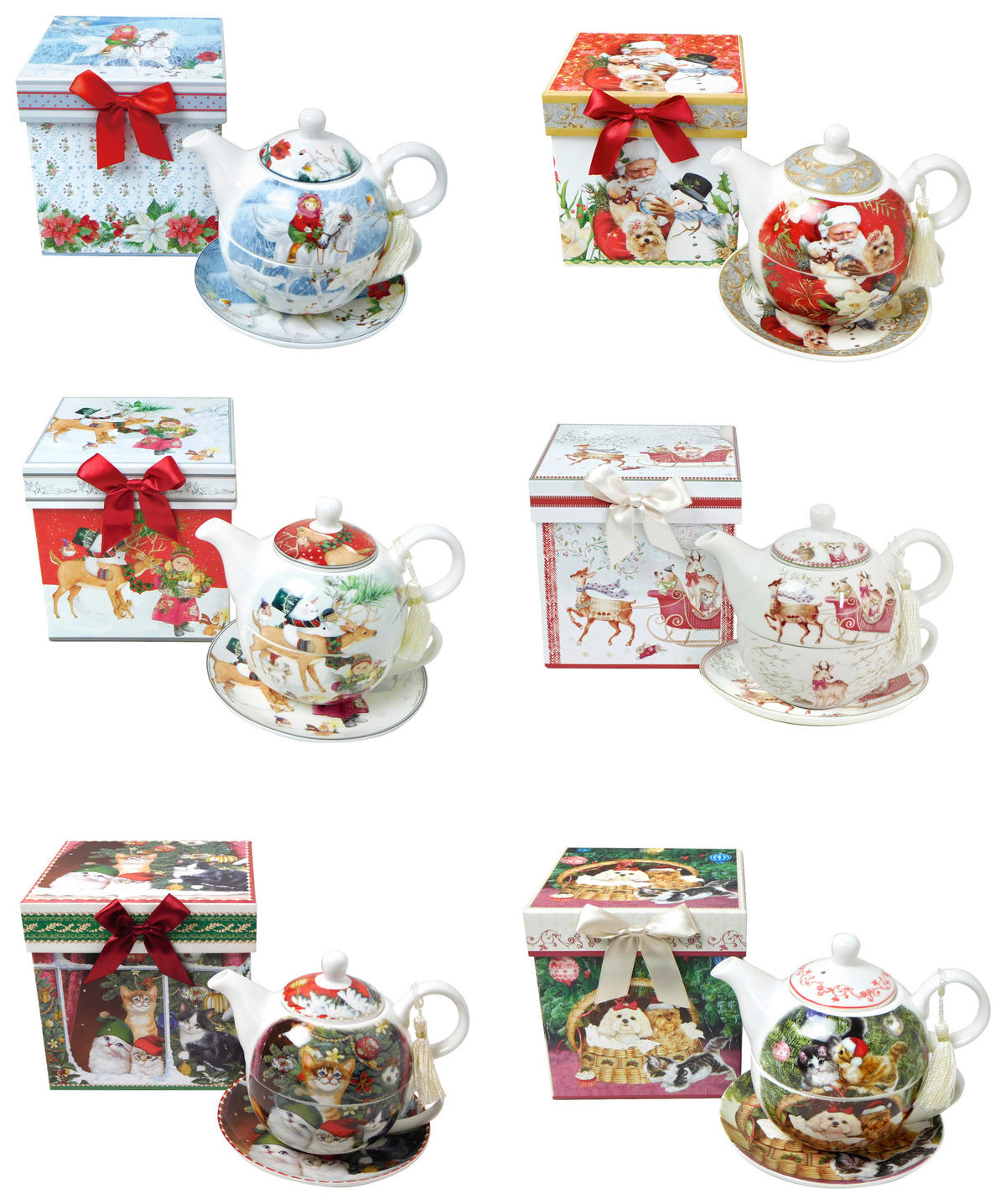 ČAJOVÁ SOUPRAVA PRO JEDNOHO 490 ml - vícebarevná, Trend, keramika (17/14cm) - X-Mas