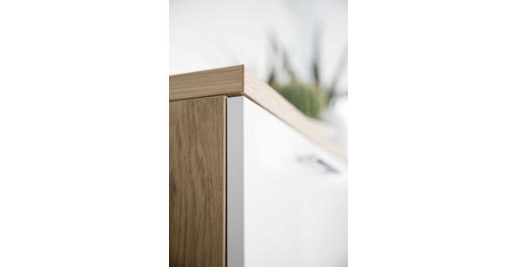 GARDEROBE 3-teilig in 222/201/35 cm - Eichefarben/Weiß, Design, Glas/Holz (222/201/35cm) - Moderano