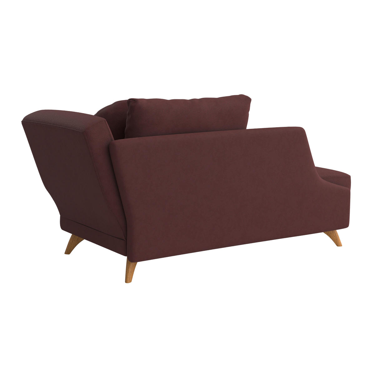 RÉCAMIERE in Flachgewebe Weinrot  - Eichefarben/Weinrot, Modern, Holz/Textil (205/74-87/94cm) - Bali