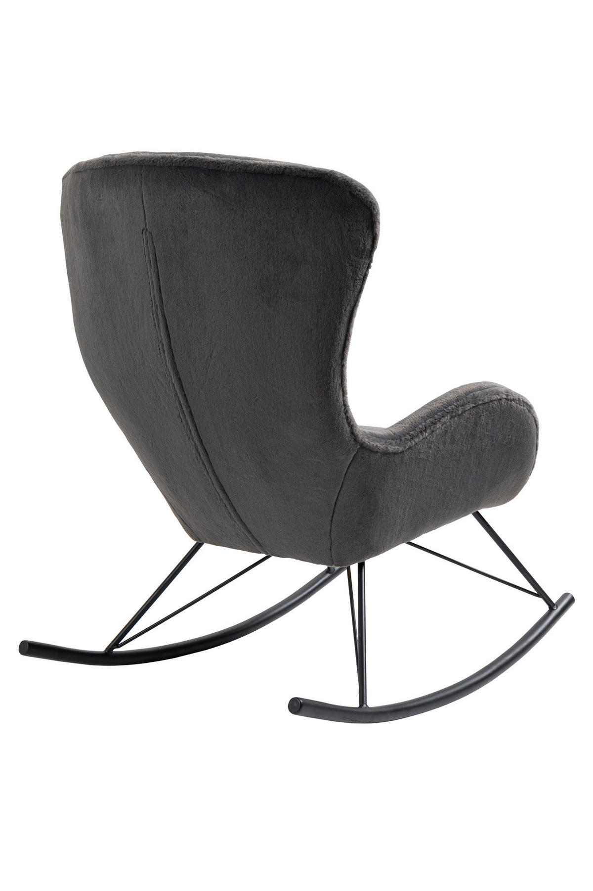 SCHAUKELSTUHL in Dunkelgrau, Schwarz  - Dunkelgrau/Schwarz, MODERN, Textil/Metall (70/102/94cm) - Livetastic
