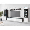 WOHNWAND 4-teilig  in Anthrazit, Weiss Hochglanz 240/130/33 cm  - Weiss Hochglanz/Anthrazit, Design, Glas/Holzwerkstoff (240/130/33cm) - Livetastic