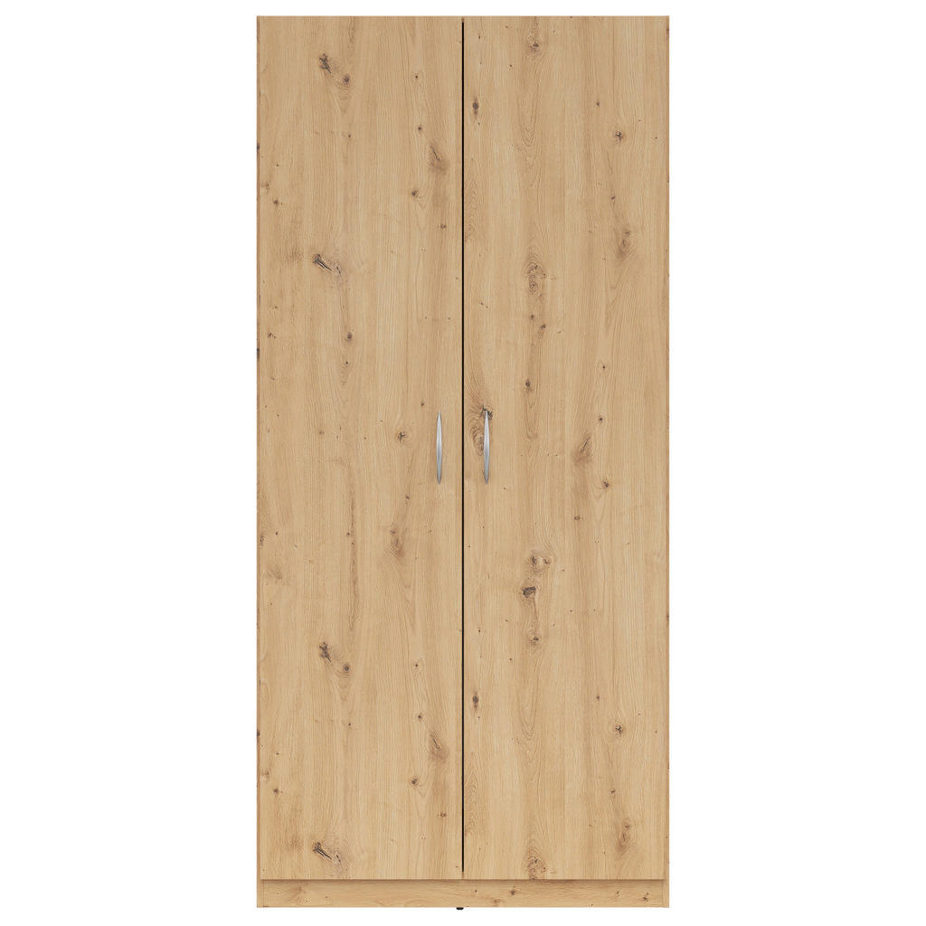 Thumbnail - Boxxx Kleiderschrank, Eiche Artisan, Holzwerkstoff, 3 Fächer, 91x197x54 cm, Schlafzimmer, Kleiderschränke, Drehtürenschr...