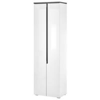 GARDEROBENSCHRANK  in 60/197/38 cm  - Weiß Hochglanz/Anthrazit, Design, Holzwerkstoff/Kunststoff (60/197/38cm) - MID.YOU
