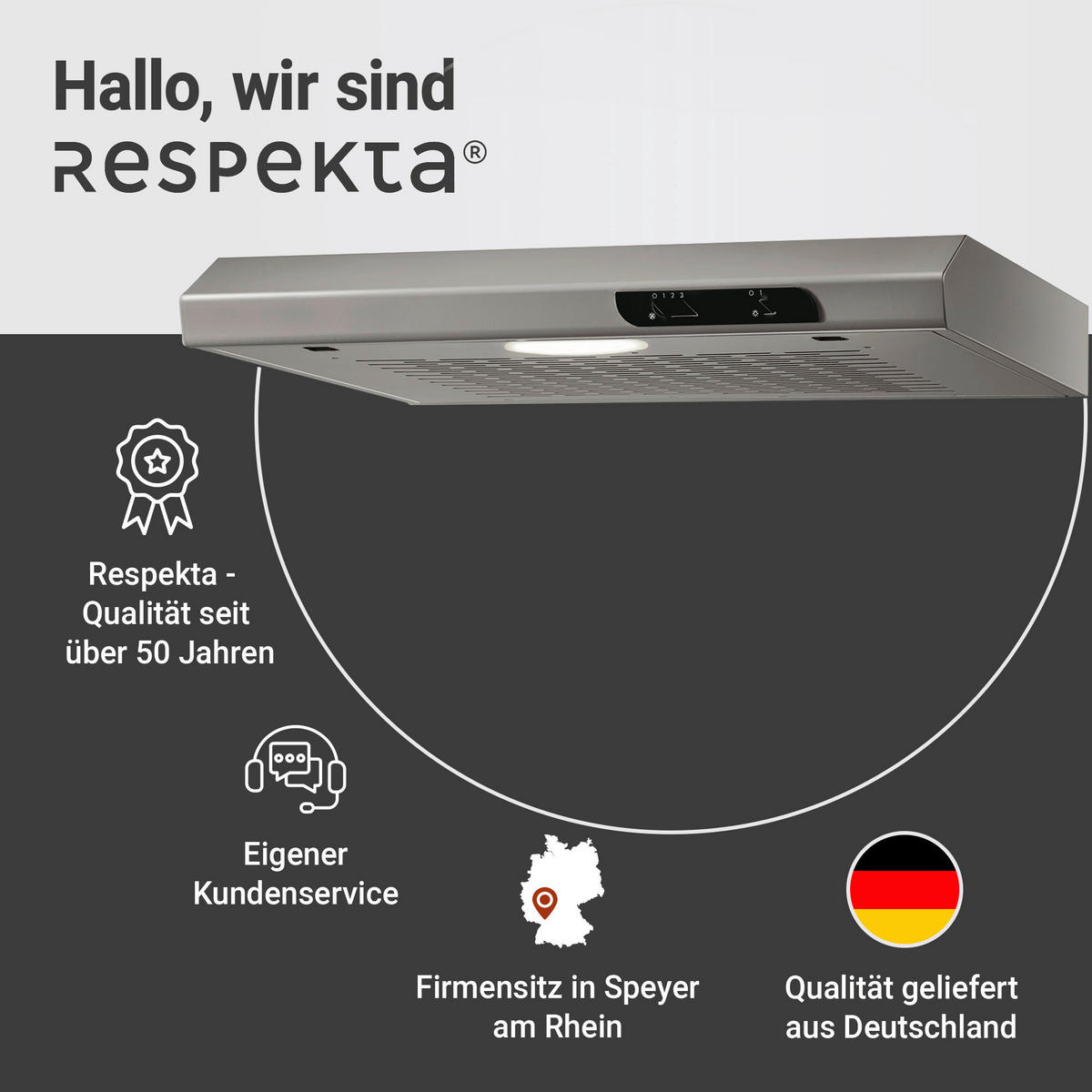 FLÄKTKÅPA DH640IXL  - stålfärgad, Trend, metall (60/7,6/47cm) - Respekta