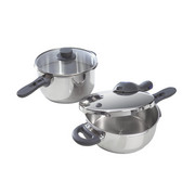 SCHNELLKOCHTOPF 4,5 + 3,0 l - Edelstahlfarben, Design, Metall (22cm) - WMF