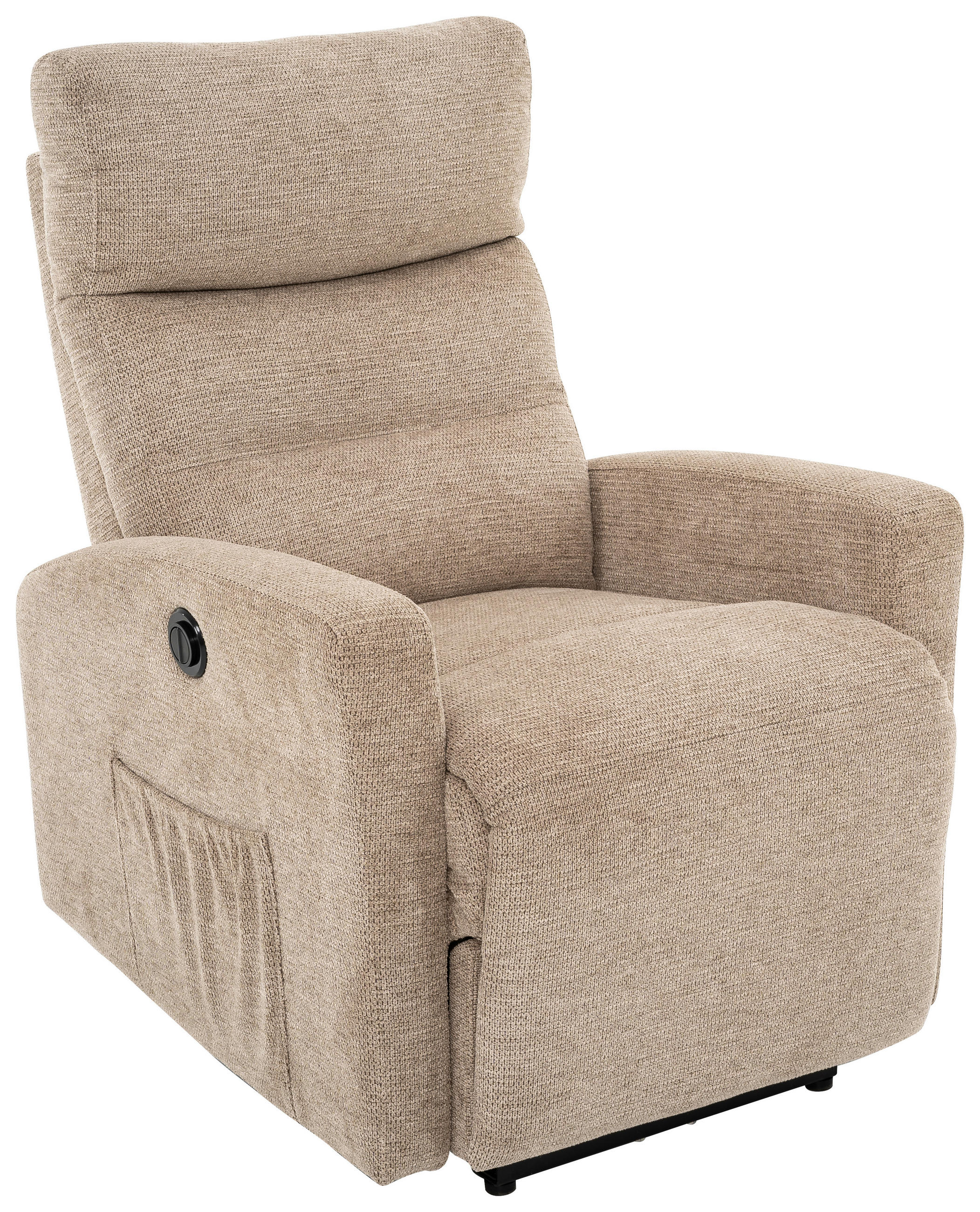 FERNSEHSESSEL  mit Webstoff Braun, Schwarz Relaxfunktion, Liegefunktion, Netzbetrieb  - Schwarz/Braun, Design, Kunststoff/Textil (76/102/93cm) - Carryhome