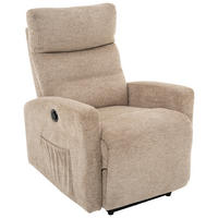 FERNSEHSESSEL  mit Webstoff Braun, Schwarz Relaxfunktion, Liegefunktion, Netzbetrieb  - Schwarz/Braun, Design, Kunststoff/Textil (76/102/93cm) - Carryhome