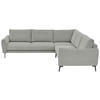 ECKSOFA in Velours, Feincord Silberfarben  - Silberfarben/Schwarz, Design, Textil/Metall (280/254cm) - Beldomo Style
