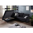 ECKSOFA in Flachgewebe Graphitfarben  - Schwarz/Graphitfarben, Design, Textil/Metall (233/299-313cm) - Dieter Knoll