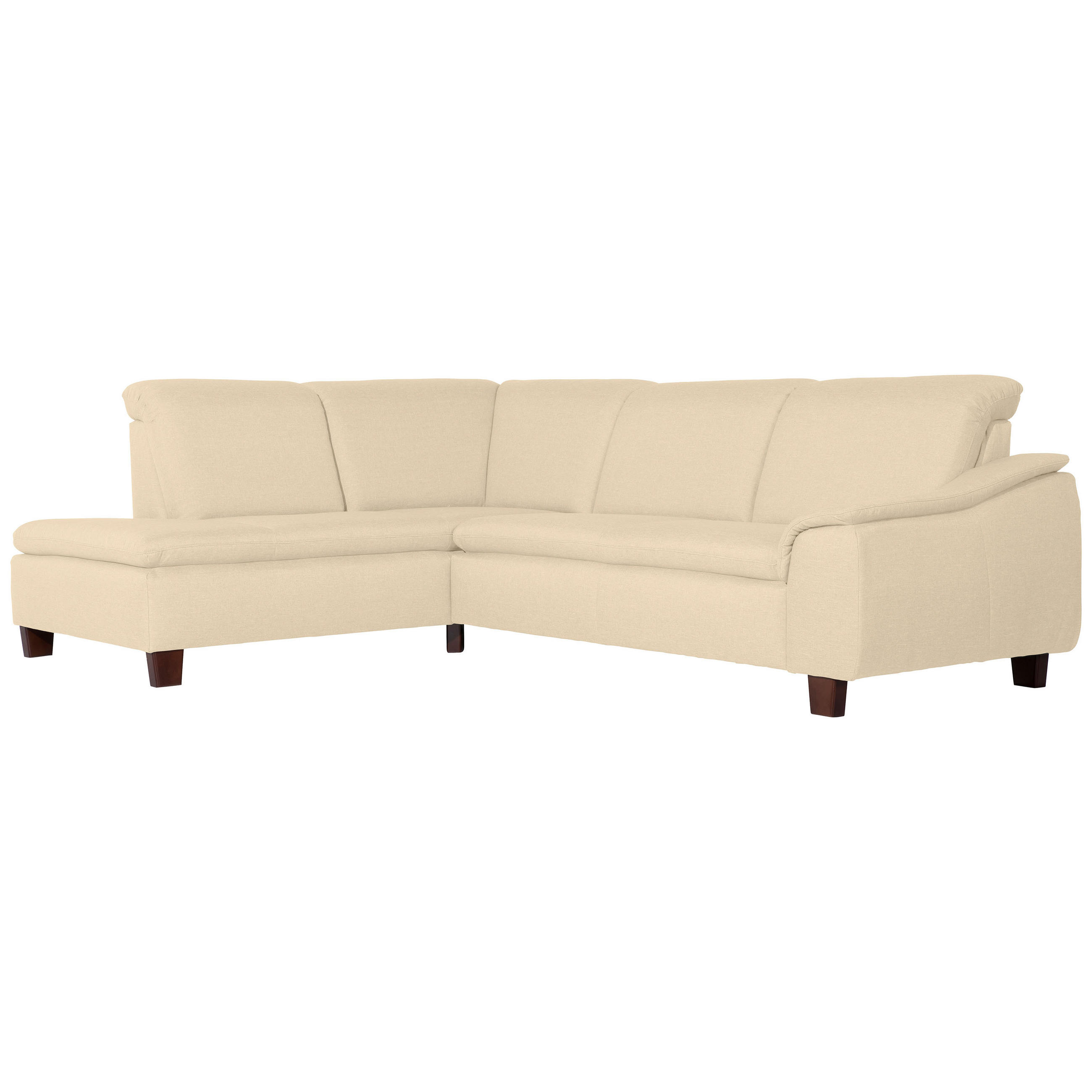 ECKSOFA Beige Flachgewebe - Beige/Nussbaumfarben, Design, Holz/Textil (247/82/187cm) - Max Winzer