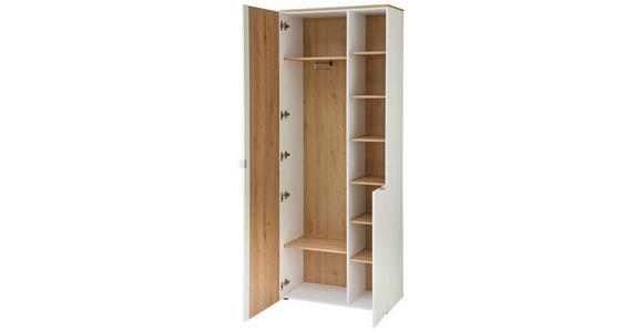 GARDEROBENSCHRANK Bari  in 78/202/38 cm  - Silberfarben/Schwarz, Design, Glas/Holzwerkstoff (78/202/38cm) - Xora