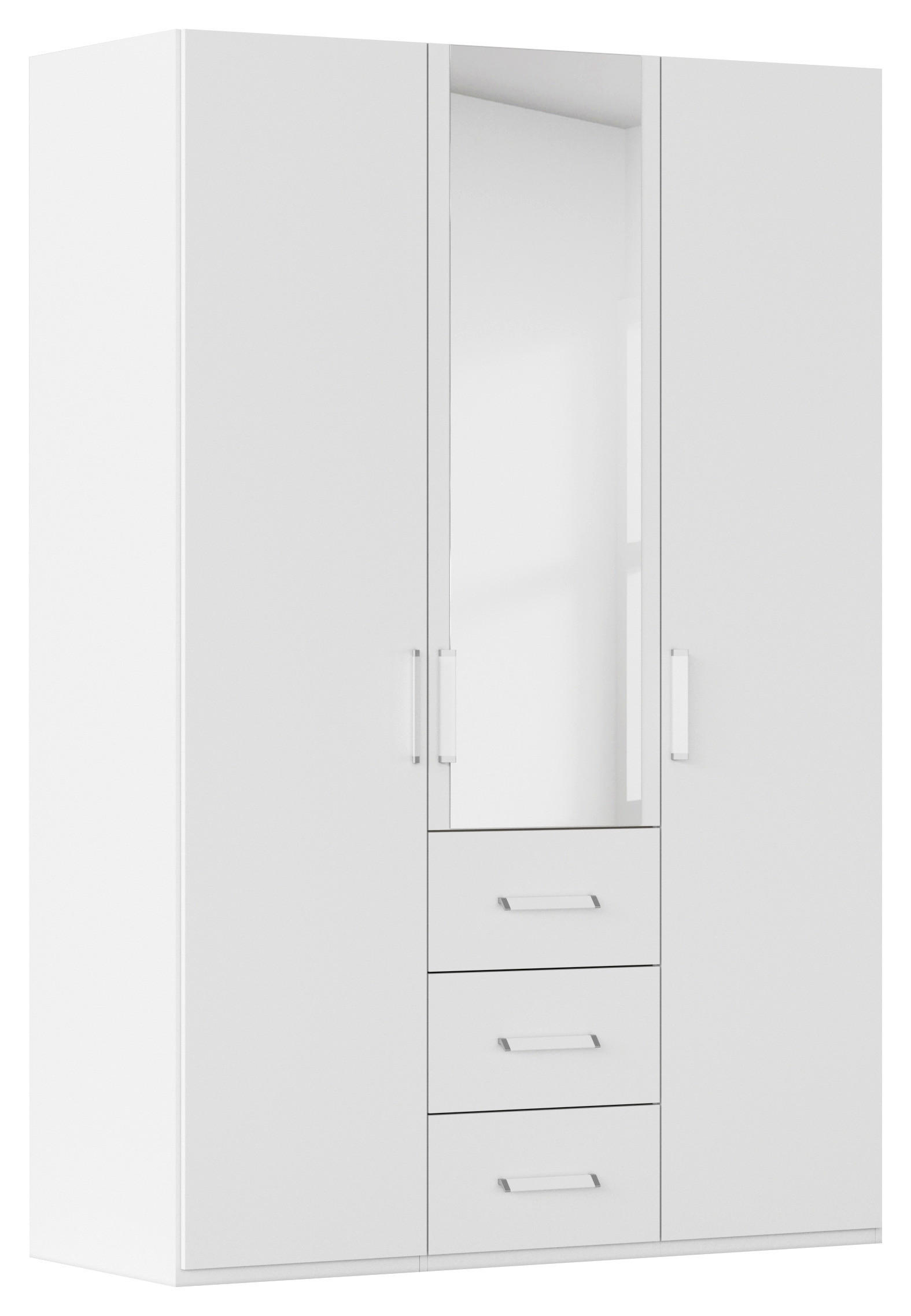 DREHTÜRENSCHRANK 151/223/60 cm 3-türig Weiß  - Weiß, Design, Glas/Holzwerkstoff (151/223/60cm) - Novel