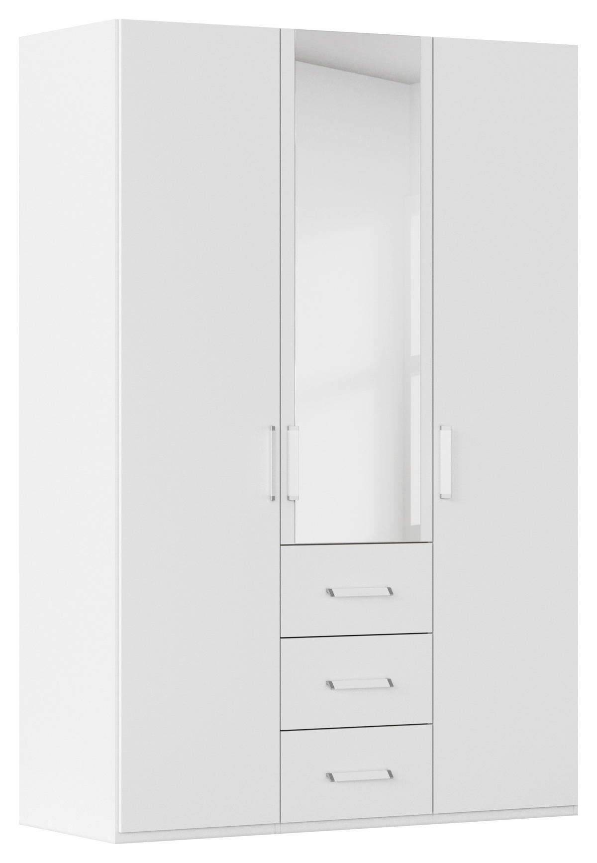 DREHTÜRENSCHRANK 151/223/60 cm 3-türig Weiß  - Weiß, Design, Glas/Holzwerkstoff (151/223/60cm) - Novel
