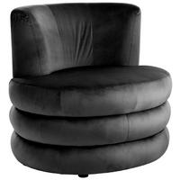 DESIGNSESSEL Flachgewebe Schwarz    - Edelstahlfarben/Schwarz, Trend, Textil/Metall (90/82/85cm) - Livetastic