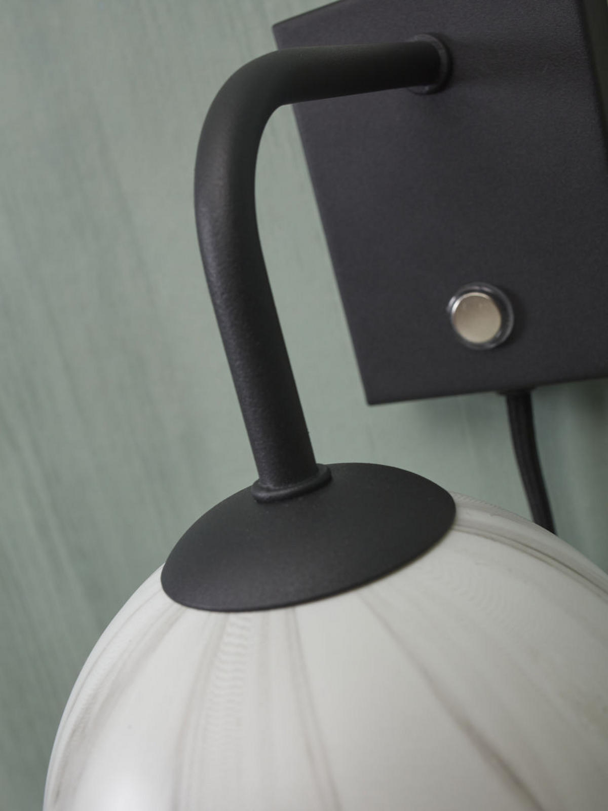 WANDLEUCHTE Carrara Globus 12 cm  - Schwarz/Weiß, Basics, Glas/Metall (12cm) - It's about Romi