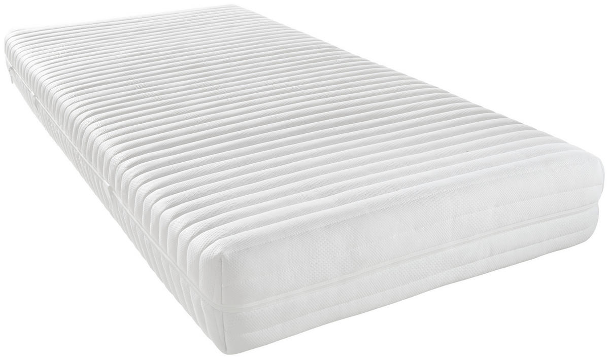 KALTSCHAUMMATRATZE 180/200 cm Höhe ca. 20 cm  - Weiß, Basics, Textil (180/200cm) - Sleeptex
