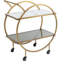 SERVIERWAGEN Messingfarben  - Messingfarben, Design, Glas/Metall (74/40/85cm) - Kare-Design