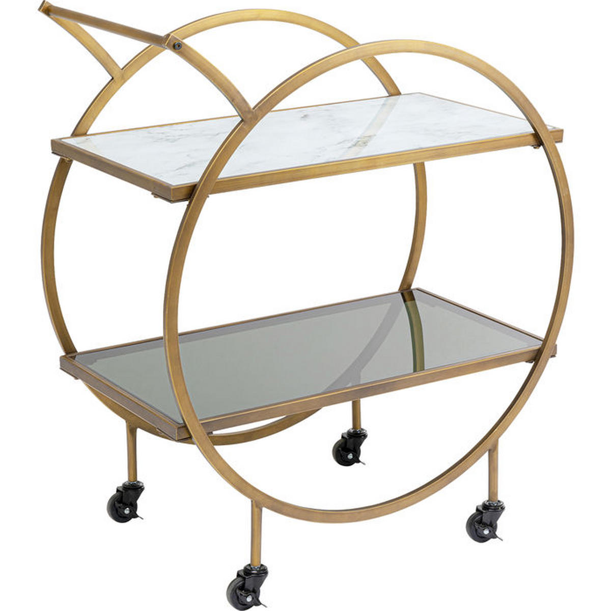 SERVIERWAGEN Messingfarben  - Messingfarben, Design, Glas/Metall (74/40/85cm) - Kare-Design
