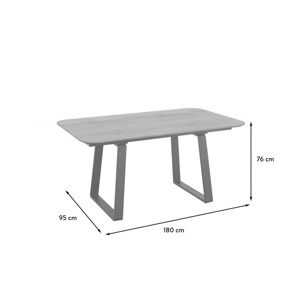 Thumbnail - Celina Home Esstisch Rom, Schwarz, Eiche dunkel, Metall, Holzwerkstoff, rechteckig, Kufe, 95x76x180 cm, in verschiedenen...