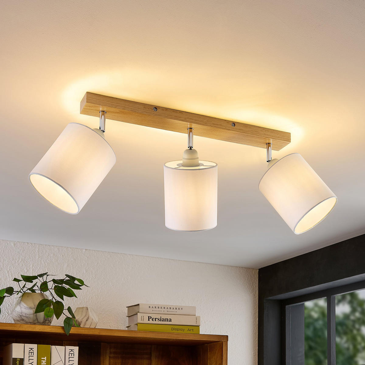 STRAHLER Sofia 82/38/26 cm  - Eschefarben/Weiß, Natur, Holz/Textil (82/38/26cm) - Marama