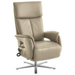 RELAXSESSEL in Leder Ecru  - Ecru/Edelstahlfarben, Design, Leder/Metall (70/124/85cm) - Cantus