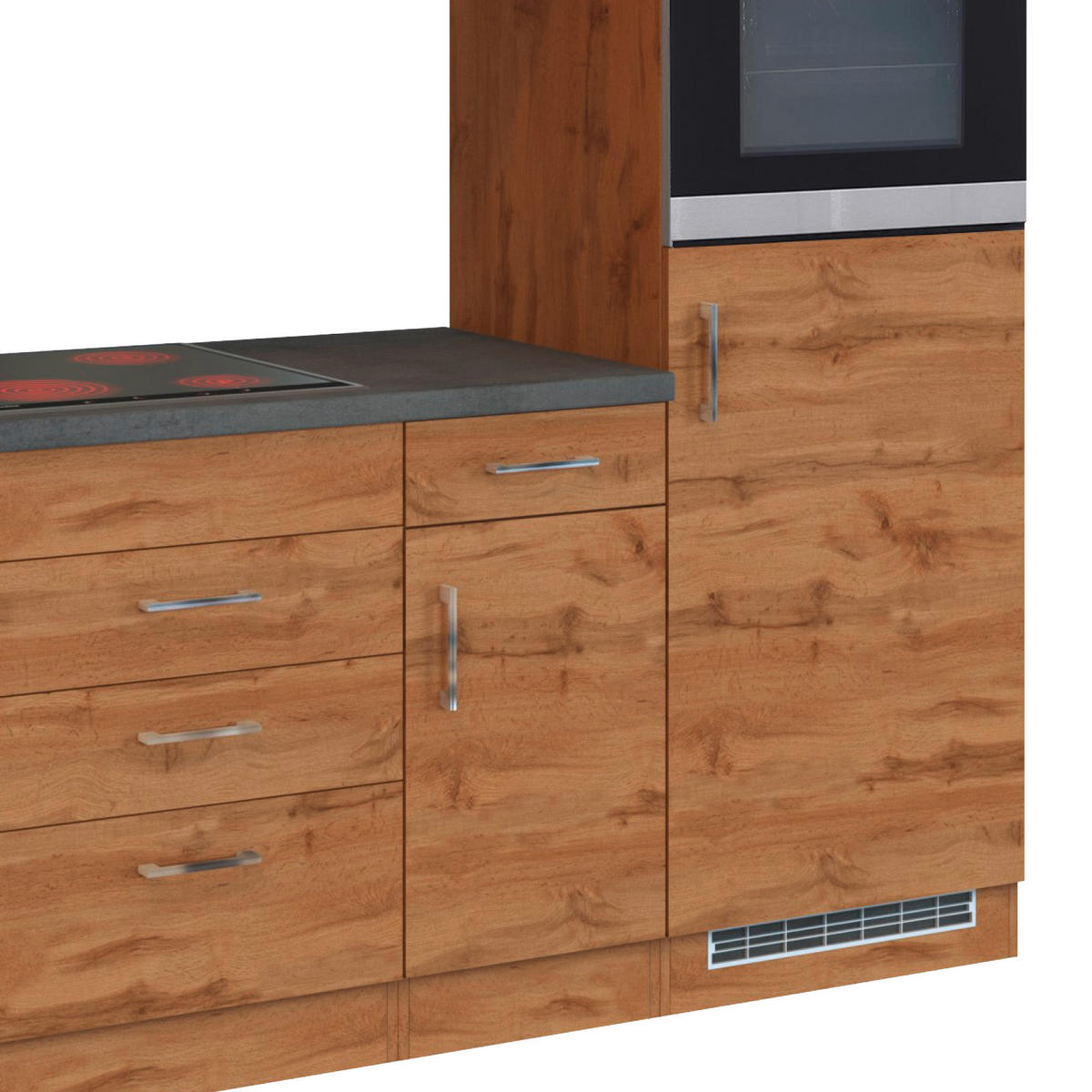 KÜCHENLEERBLOCK   in Eichefarben  - Eichefarben/Anthrazit, Modern, Holzwerkstoff (210/200/60cm) - Held