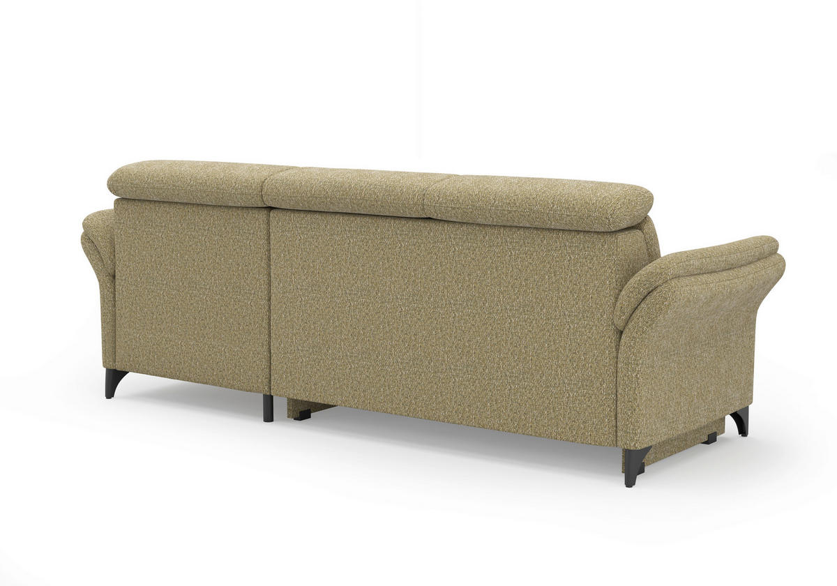 ECKSOFA GLENDALE E Olivgrün Chenille  - Schwarz/Olivgrün, KONVENTIONELL, Textil/Metall (253/166cm) - Sit & More