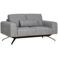 2-SITZER-SOFA in Struktur Grau  - Schwarz/Grau, Design, Holz/Textil (166/85-104/95cm) - Novel