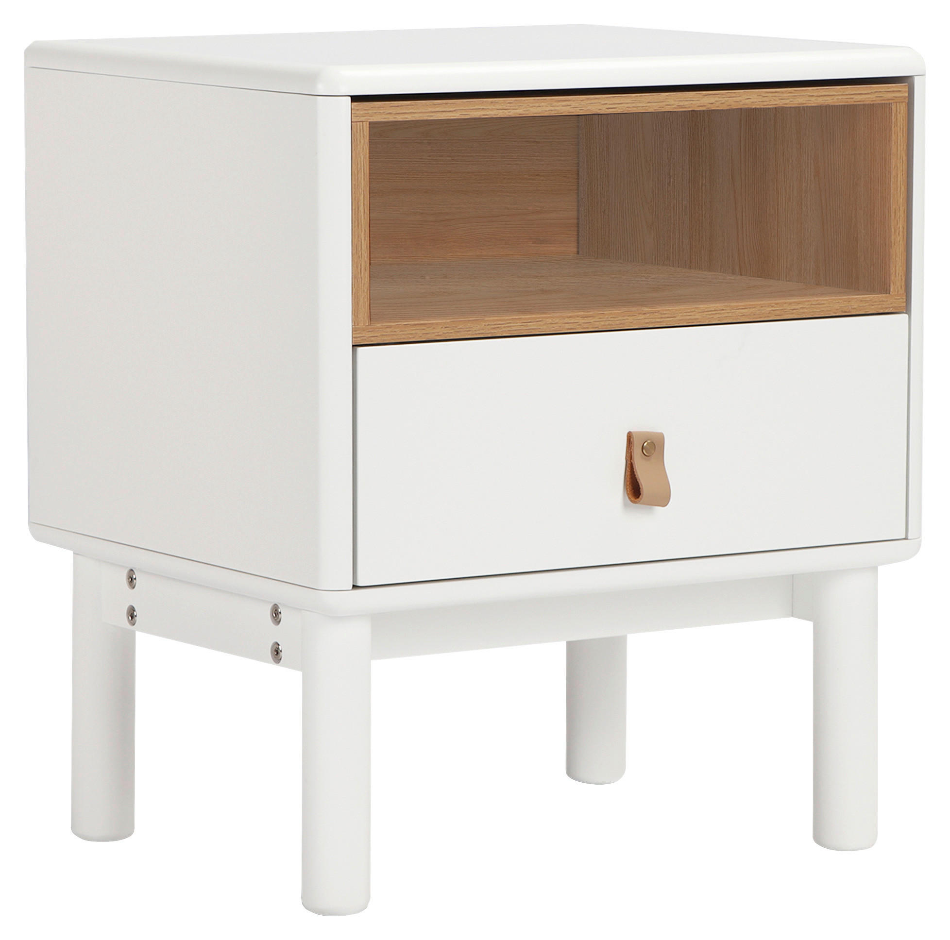E-shop Boxxx NOČNÝ STOLÍK, dub, biela, farba duba, 48/55/40 cm