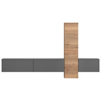 WOHNWAND  282/160/37 cm  in Grau, Eichefarben  - Eichefarben/Grau, Design, Holzwerkstoff (282/160/37cm) - Celina Home
