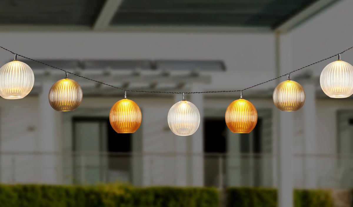 FÉNYFÜZÉR - világosszürke/borostyánszínű, Design, műanyag (410cm) - Ambia Garden