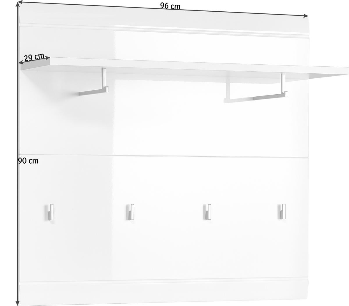 GARDEROBENPANEEL 95,9/90/30 cm  - Weiß, Design (95,9/90/30cm) - Carryhome
