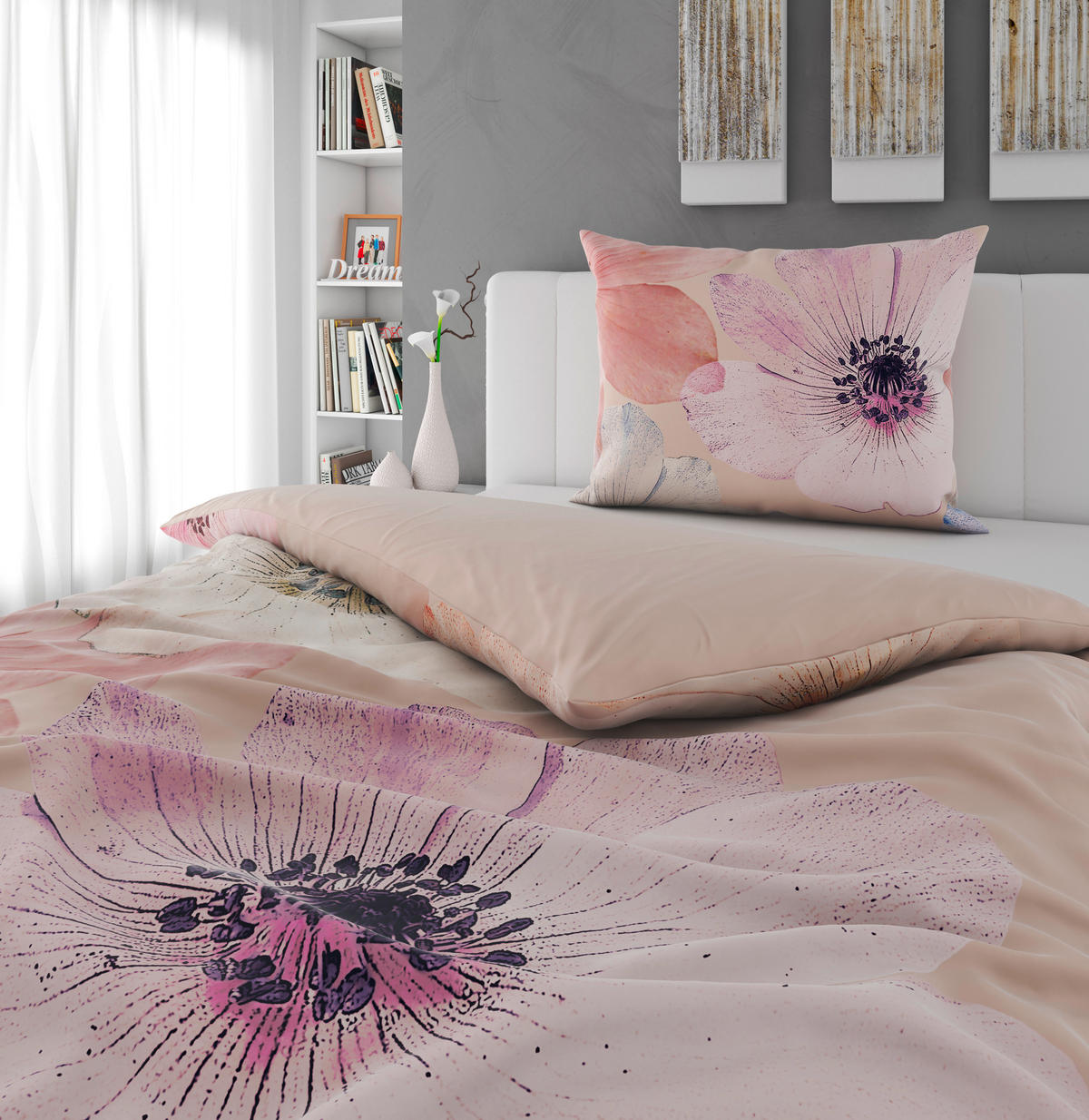 WENDEBETTWÄSCHE Satin 140/200 cm  - Beige, Textil (140/200cm) - Bio:Vio