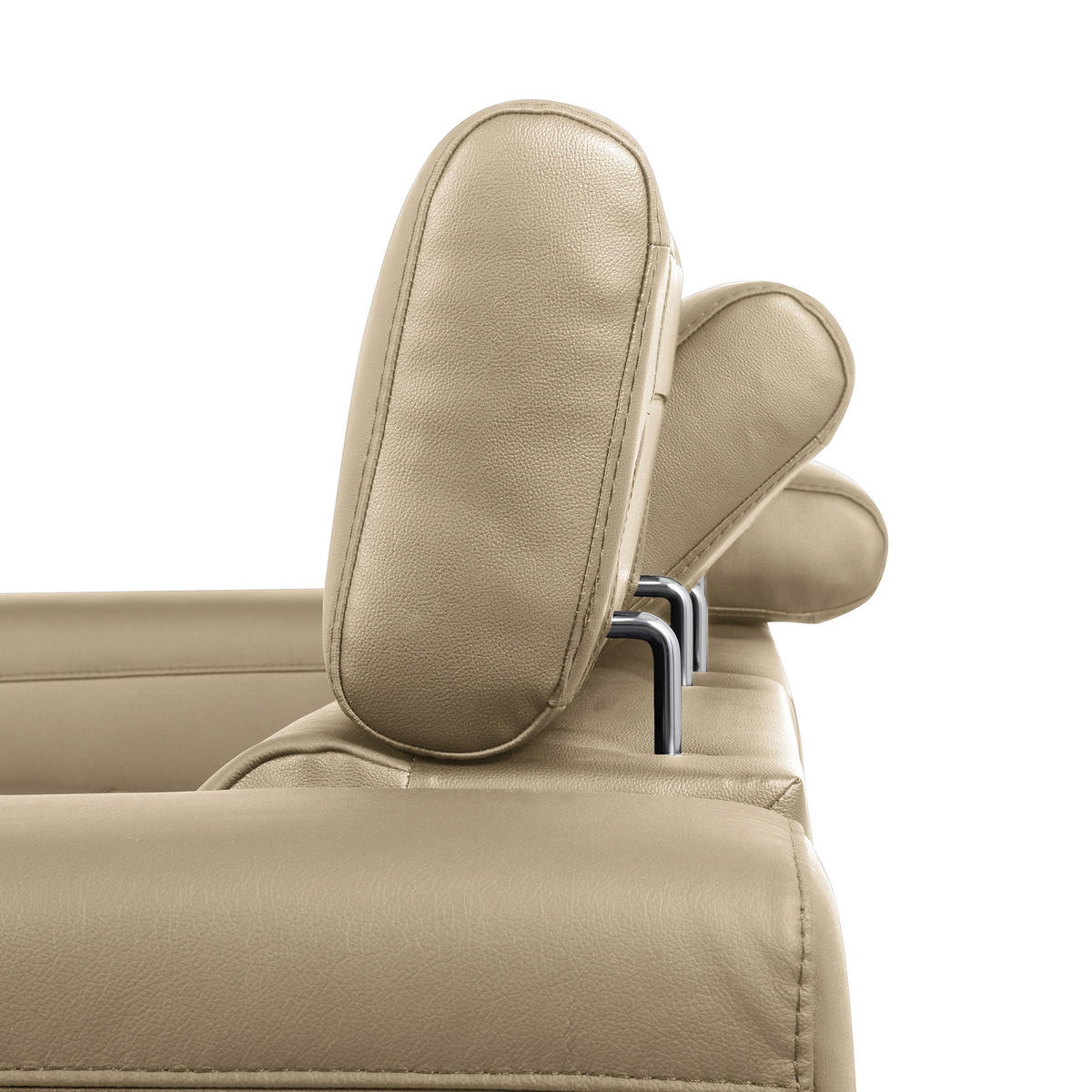 ECKSOFA Hellgrau Echtleder Lederlook  - Hellgrau/Schwarz, Design, Leder/Textil (247/173cm) - Livetastic