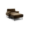 SESSELSET Samt Armteilverstellung    - Schwarz/Braun, Design, Textil/Metall (114-142/85/86-94cm) - SENSOO