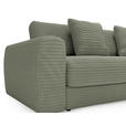 ECKSOFA in Cord Olivgrün  302/182 cm  - Schwarz/Olivgrün, MODERN, Kunststoff/Textil (302/182cm) - Carryhome