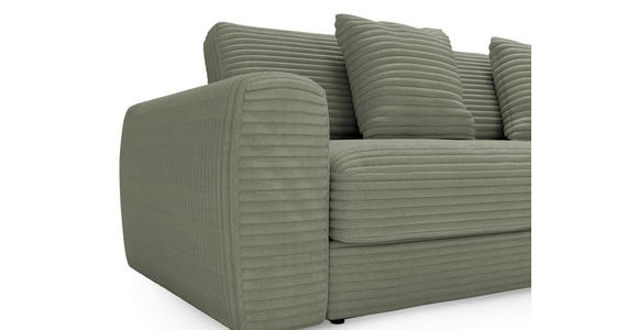 ECKSOFA in Cord Olivgrün  302/182 cm  - Schwarz/Olivgrün, MODERN, Kunststoff/Textil (302/182cm) - Carryhome