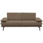 3-SITZER-SOFA in Velours Hellbraun  - Hellbraun/Beige, Design, Textil/Metall (222/89/104cm) - Dieter Knoll