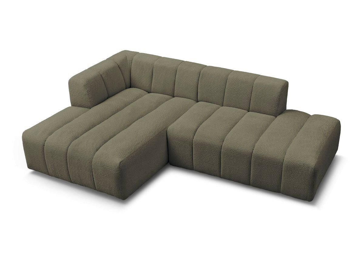 ECKSOFA  ANNECY Grün Bouclé  - Schwarz/Grün, MODERN, Kunststoff/Textil (170/262cm)