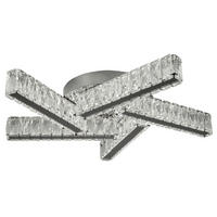 LED MENNYEZETI LÁMPA - krómszínű/átlátszó, Design, Üveg/fém (51/9/51cm)