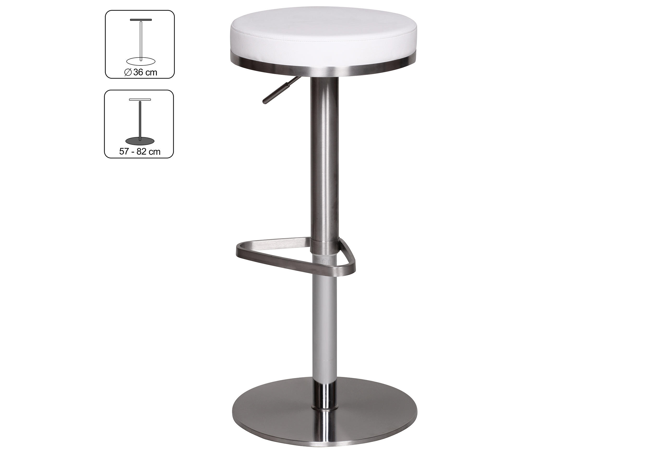 BÁRSZÉK textil fehér  - ezüstszínű/fehér, Modern, textil/fém (38/57/38cm) - MID.YOU