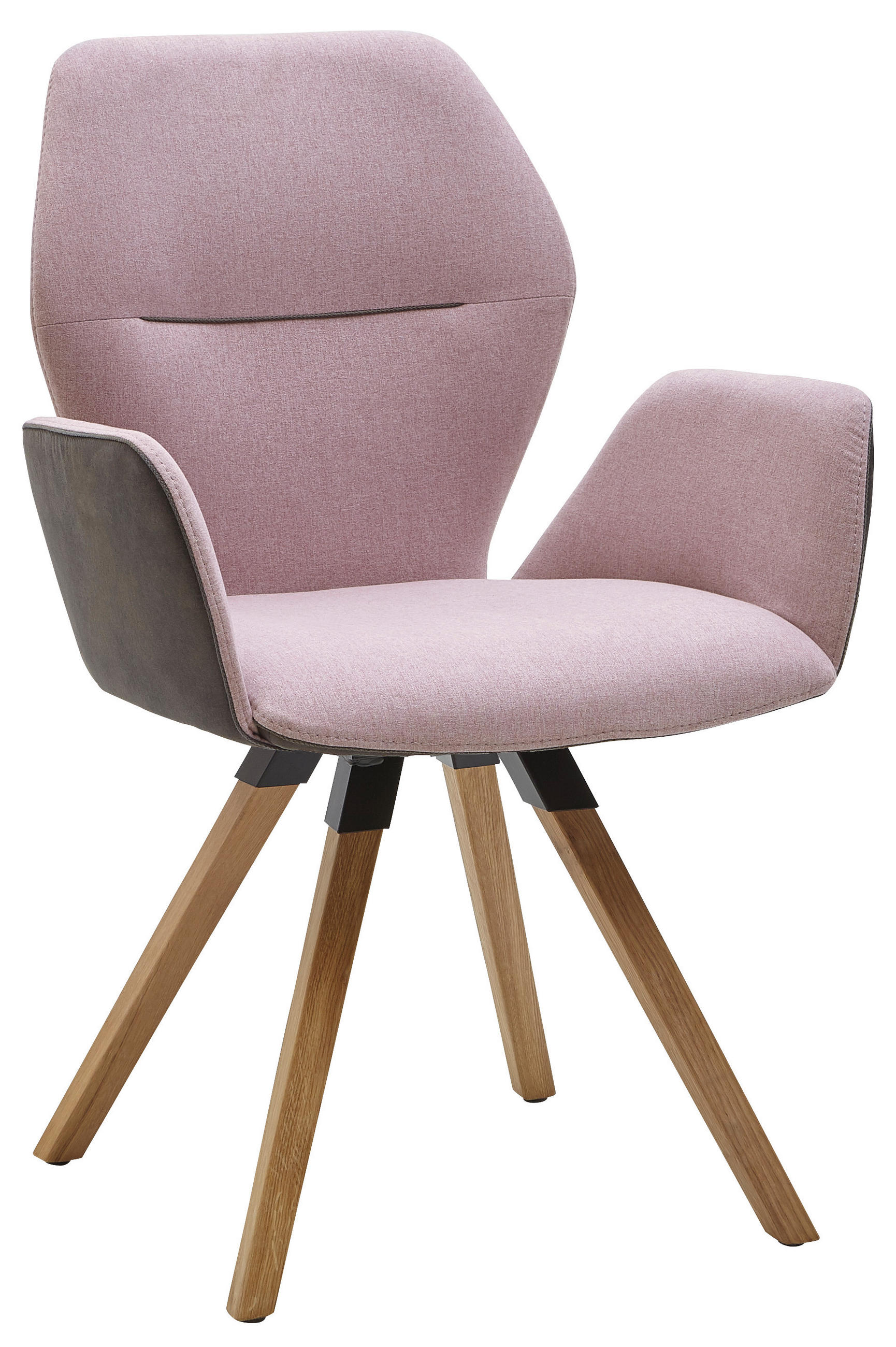 ARMLEHNSTUHL in Holz, Textil Anthrazit, Aubergine  - Wildeiche/Anthrazit, Design, Holz/Textil (62/91/59cm) - Valnatura
