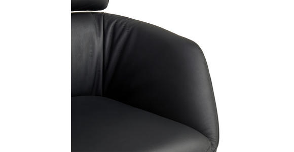 ARMLEHNSTUHL  Lederauswahl, Wippfunktion, Sitzfläche 360° drehbar, automatische Rückholfunktion  Echtleder  Schwarz, Walnussfarben  - Walnussfarben/Schwarz, Design, Leder/Holz (62/92/66cm) - Dieter Knoll