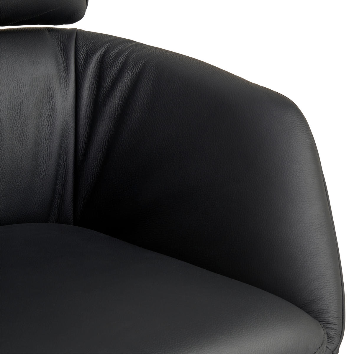ARMLEHNSTUHL  Lederauswahl, Wippfunktion, Sitzfläche 360° drehbar, automatische Rückholfunktion  Echtleder  Schwarz, Walnussfarben  - Walnussfarben/Schwarz, Design, Leder/Holz (62/92/66cm) - Dieter Knoll
