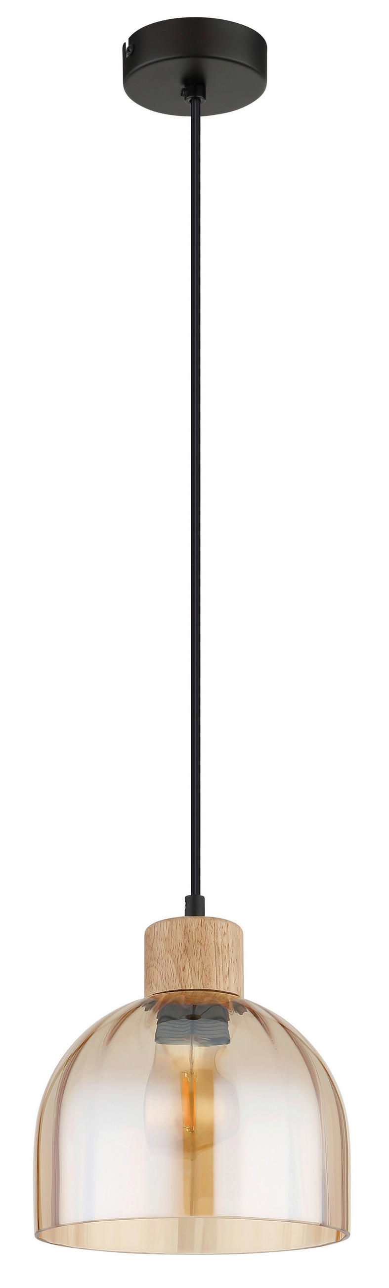 Globo Hängeleuchte Swanson Braun, Schwarz, Bernstein 120 cm