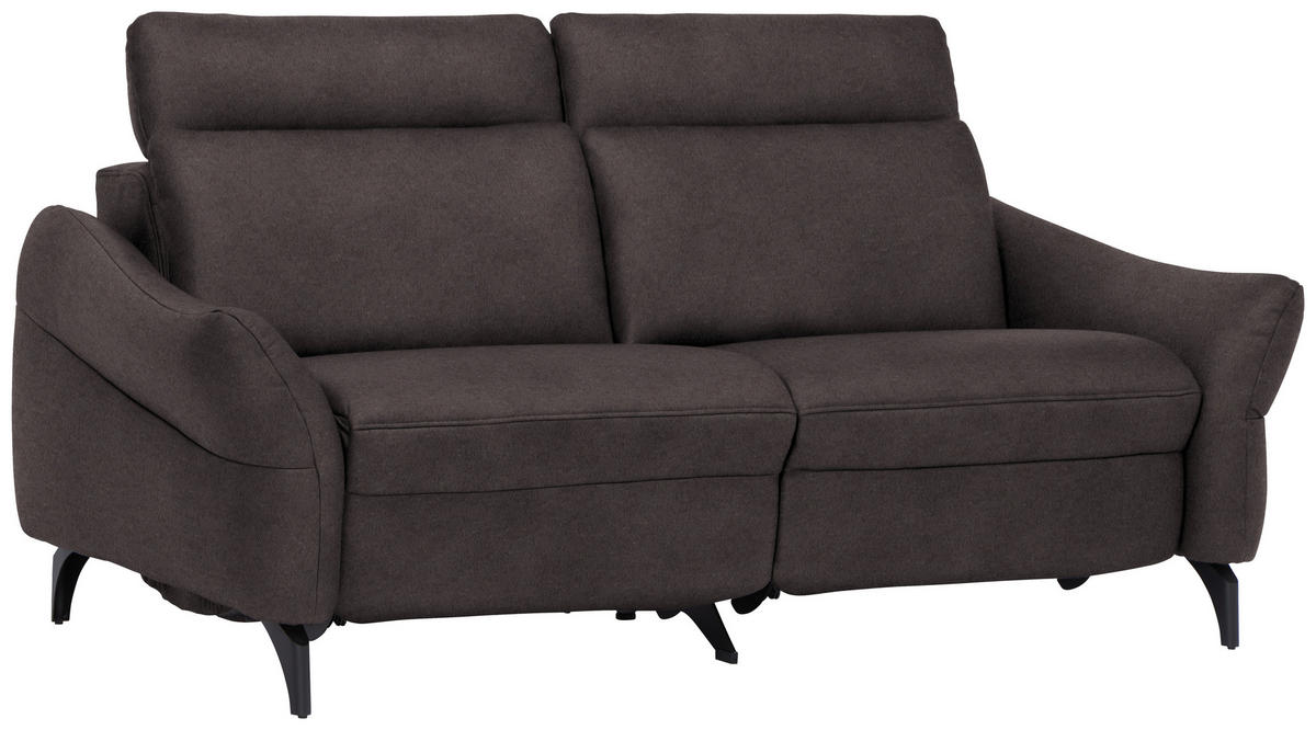 2-SITZER-SOFA in Leder Dunkelbraun  - Anthrazit/Dunkelbraun, Design, Leder/Metall (187/92/97cm) - Himolla Komfortklass