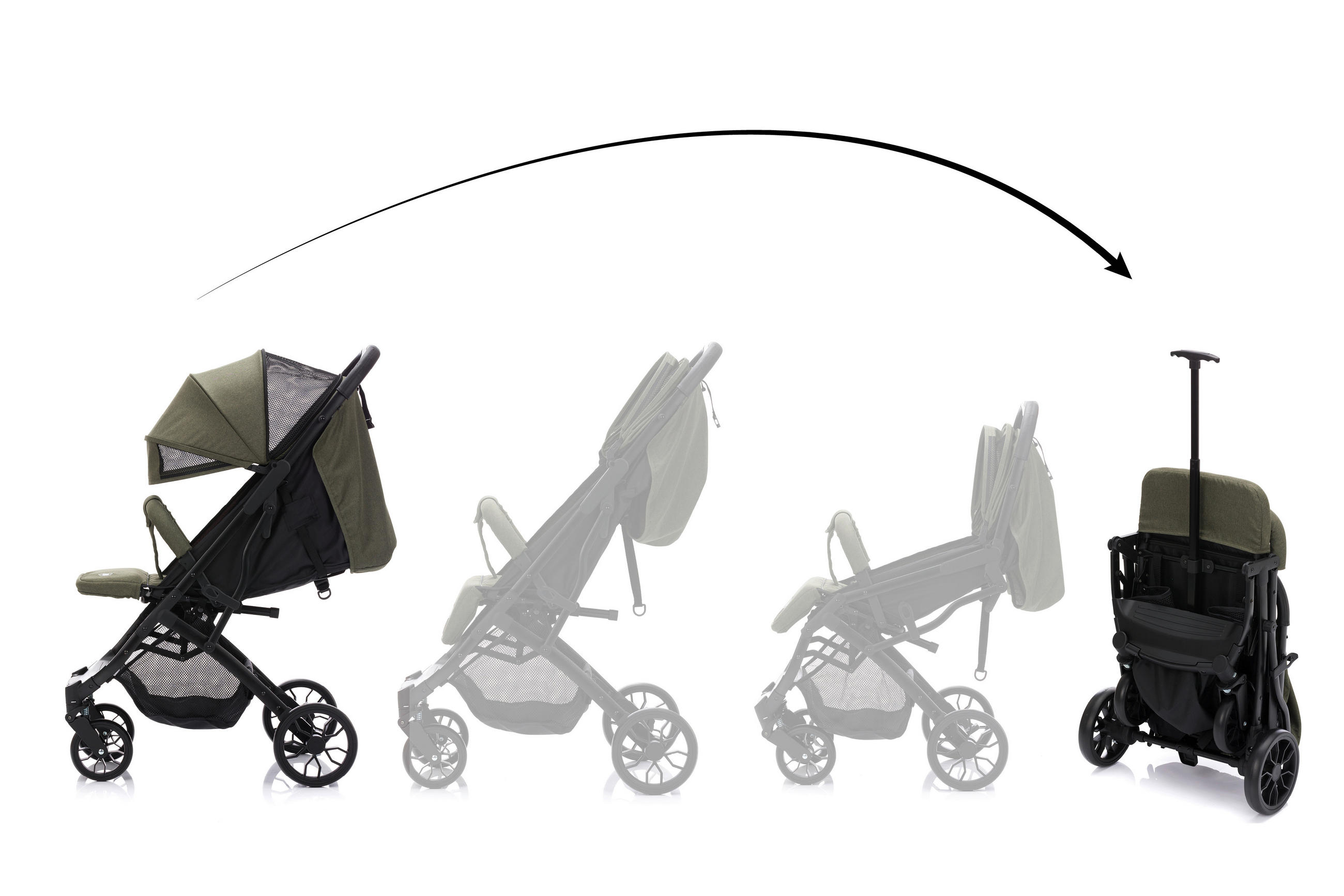 BUGGY Styler Elite  - Schwarz/Olivgrün, Basics, Textil/Metall (105/70/51cm) - Fillikid
