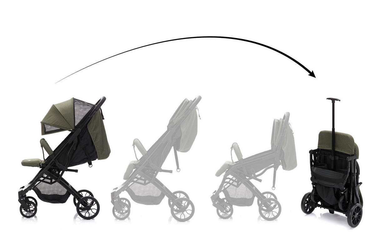 BUGGY Styler Elite  - Schwarz/Olivgrün, Basics, Textil/Metall (105/70/51cm) - Fillikid