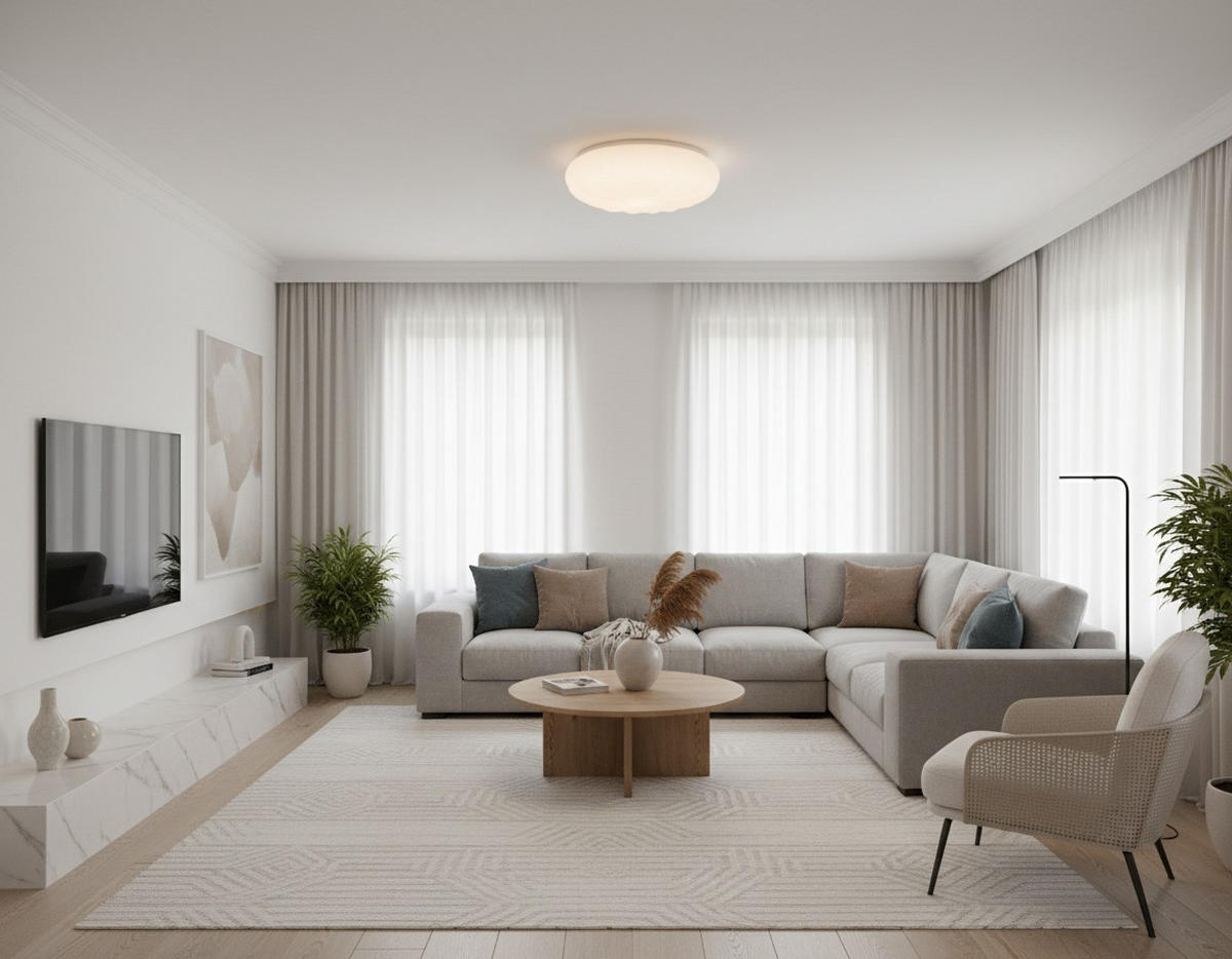 DECKENLEUCHTE 42/14.5 cm   - Weiß, Design, Kunststoff/Metall (42/14.5cm) - Collet's Monde